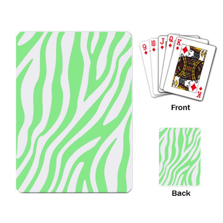 Green Zebra Vibes Animal Print  Playing Cards Single Design (Rectangle)