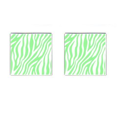 Green Zebra Vibes Animal Print  Cufflinks (square) by ConteMonfrey