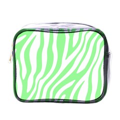 Green Zebra Vibes Animal Print  Mini Toiletries Bag (one Side) by ConteMonfrey