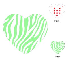 Green Zebra Vibes Animal Print  Playing Cards Single Design (heart) by ConteMonfrey