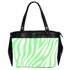 Green Zebra Vibes Animal Print  Oversize Office Handbag (2 Sides) by ConteMonfrey