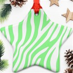 Green Zebra Vibes Animal Print  Star Ornament (Two Sides) Back