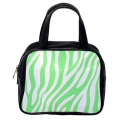 Green Zebra Vibes Animal Print  Classic Handbag (one Side) by ConteMonfrey