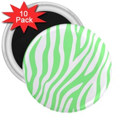 Green Zebra Vibes Animal Print  3  Magnets (10 Pack)  by ConteMonfrey