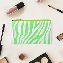 Green Zebra Vibes Animal Print  Cosmetic Bag (xs) by ConteMonfrey