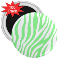 Green Zebra Vibes Animal Print  3  Magnets (100 Pack) by ConteMonfrey