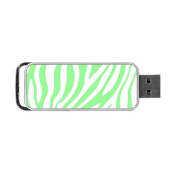 Green Zebra Vibes Animal Print  Portable Usb Flash (two Sides) by ConteMonfrey