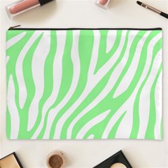 Green Zebra Vibes Animal Print  Cosmetic Bag (xxxl) by ConteMonfrey