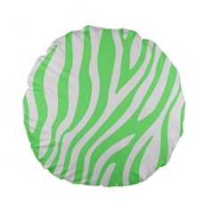 Green Zebra Vibes Animal Print  Standard 15  Premium Round Cushions by ConteMonfrey