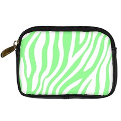 Green Zebra Vibes Animal Print  Digital Camera Leather Case by ConteMonfrey