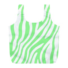 Green Zebra Vibes Animal Print  Full Print Recycle Bag (l) by ConteMonfrey