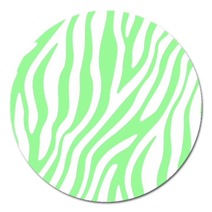 Green Zebra Vibes Animal Print  Magnet 5  (Round)