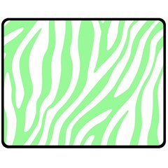 Green Zebra Vibes Animal Print  Fleece Blanket (medium) by ConteMonfrey