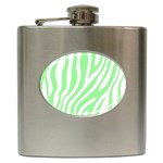 Green Zebra Vibes Animal Print  Hip Flask (6 oz) Front