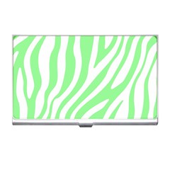 Green Zebra Vibes Animal Print  Business Card Holder by ConteMonfrey