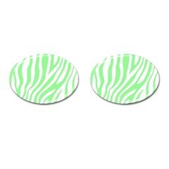 Green Zebra Vibes Animal Print  Cufflinks (oval) by ConteMonfrey