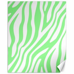 Green Zebra Vibes Animal Print  Canvas 16  X 20  by ConteMonfrey