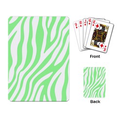 Green Zebra Vibes Animal Print  Playing Cards Single Design (rectangle) by ConteMonfrey