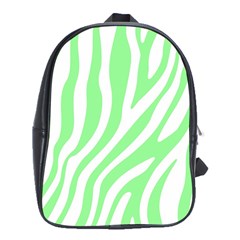 Green Zebra Vibes Animal Print  School Bag (xl) by ConteMonfrey