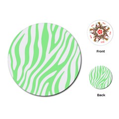 Green Zebra Vibes Animal Print  Playing Cards Single Design (round) by ConteMonfrey