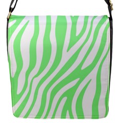 Green Zebra Vibes Animal Print  Flap Closure Messenger Bag (s) by ConteMonfrey