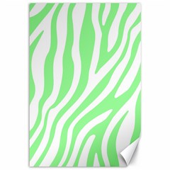 Green Zebra Vibes Animal Print  Canvas 12  X 18  by ConteMonfrey