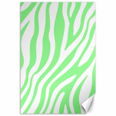 Green Zebra Vibes Animal Print  Canvas 24  X 36  by ConteMonfrey