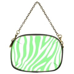 Green Zebra Vibes Animal Print  Chain Purse (one Side) by ConteMonfrey