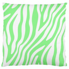 Green Zebra Vibes Animal Print  Large Premium Plush Fleece Cushion Case (one Side) by ConteMonfrey