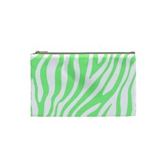 Green Zebra Vibes Animal Print  Cosmetic Bag (small) by ConteMonfrey