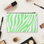 Green Zebra Vibes Animal Print  Cosmetic Bag (Medium) Back