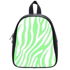 Green Zebra Vibes Animal Print  School Bag (small)