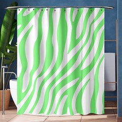 Green Zebra Vibes Animal Print  Shower Curtain 60  X 72  (medium)  by ConteMonfrey