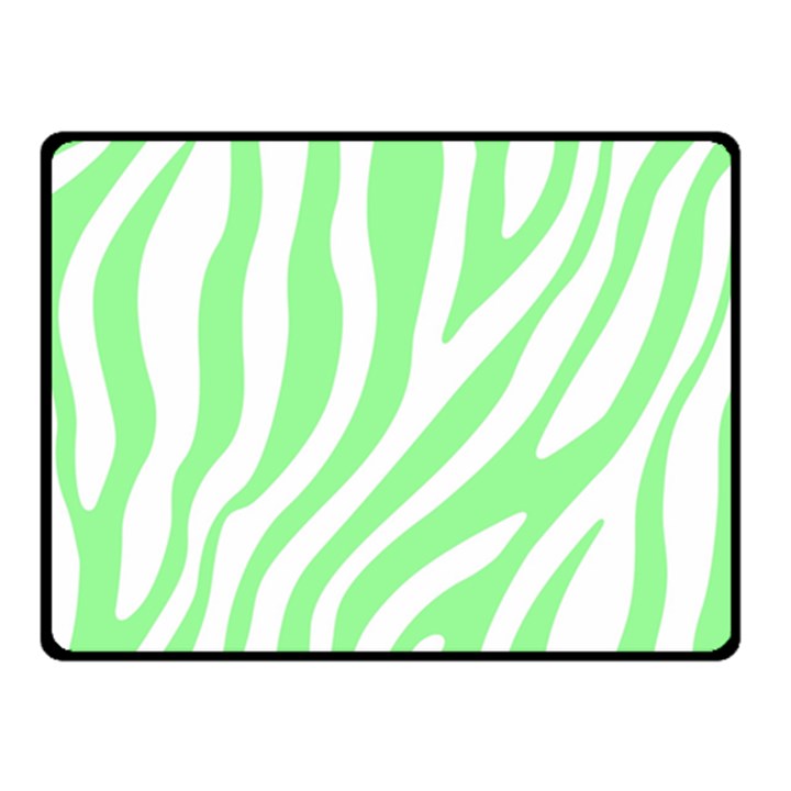 Green Zebra Vibes Animal Print  Fleece Blanket (Small)