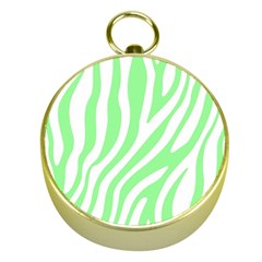 Green Zebra Vibes Animal Print  Gold Compasses by ConteMonfrey