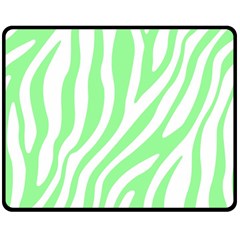 Green Zebra Vibes Animal Print  Two Sides Fleece Blanket (medium) by ConteMonfrey