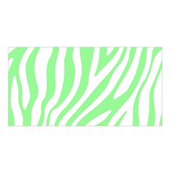 Green Zebra Vibes Animal Print  Satin Shawl 45  X 80  by ConteMonfrey