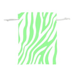 Green Zebra Vibes Animal Print  Lightweight Drawstring Pouch (l) by ConteMonfrey