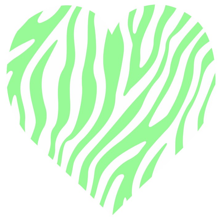 Green Zebra Vibes Animal Print  Wooden Puzzle Heart