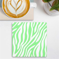 Green Zebra Vibes Animal Print  Uv Print Square Tile Coaster  by ConteMonfrey