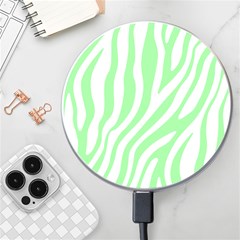 Green Zebra Vibes Animal Print  Wireless Fast Charger(white) by ConteMonfrey