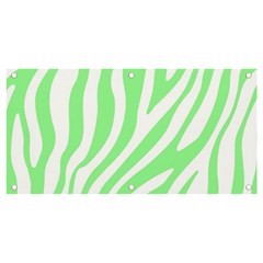 Green Zebra Vibes Animal Print  Banner And Sign 4  X 2  by ConteMonfrey