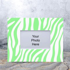 Green Zebra Vibes Animal Print  White Tabletop Photo Frame 4 x6  by ConteMonfrey