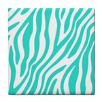 Blue Zebra Vibes Animal Print   Tile Coaster Front