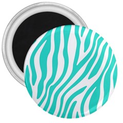 Blue Zebra Vibes Animal Print   3  Magnets by ConteMonfrey