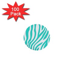 Blue Zebra Vibes Animal Print   1  Mini Buttons (100 Pack) 