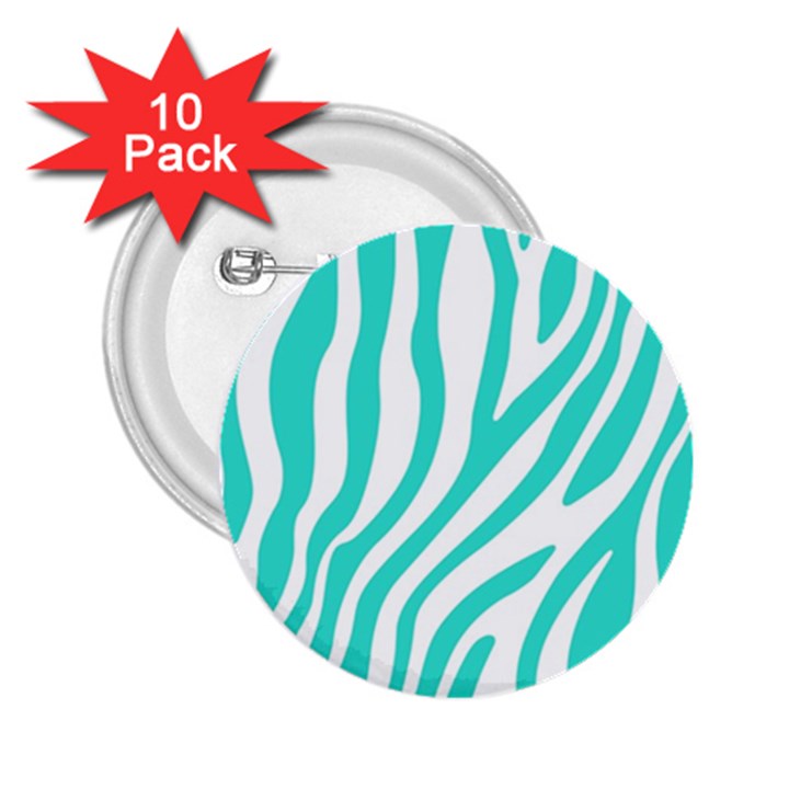 Blue Zebra Vibes Animal Print   2.25  Buttons (10 pack) 