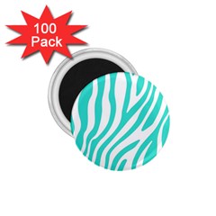 Blue Zebra Vibes Animal Print   1 75  Magnets (100 Pack)  by ConteMonfrey