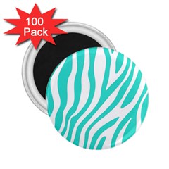 Blue Zebra Vibes Animal Print   2 25  Magnets (100 Pack)  by ConteMonfrey