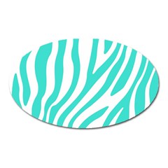 Blue Zebra Vibes Animal Print   Oval Magnet by ConteMonfrey